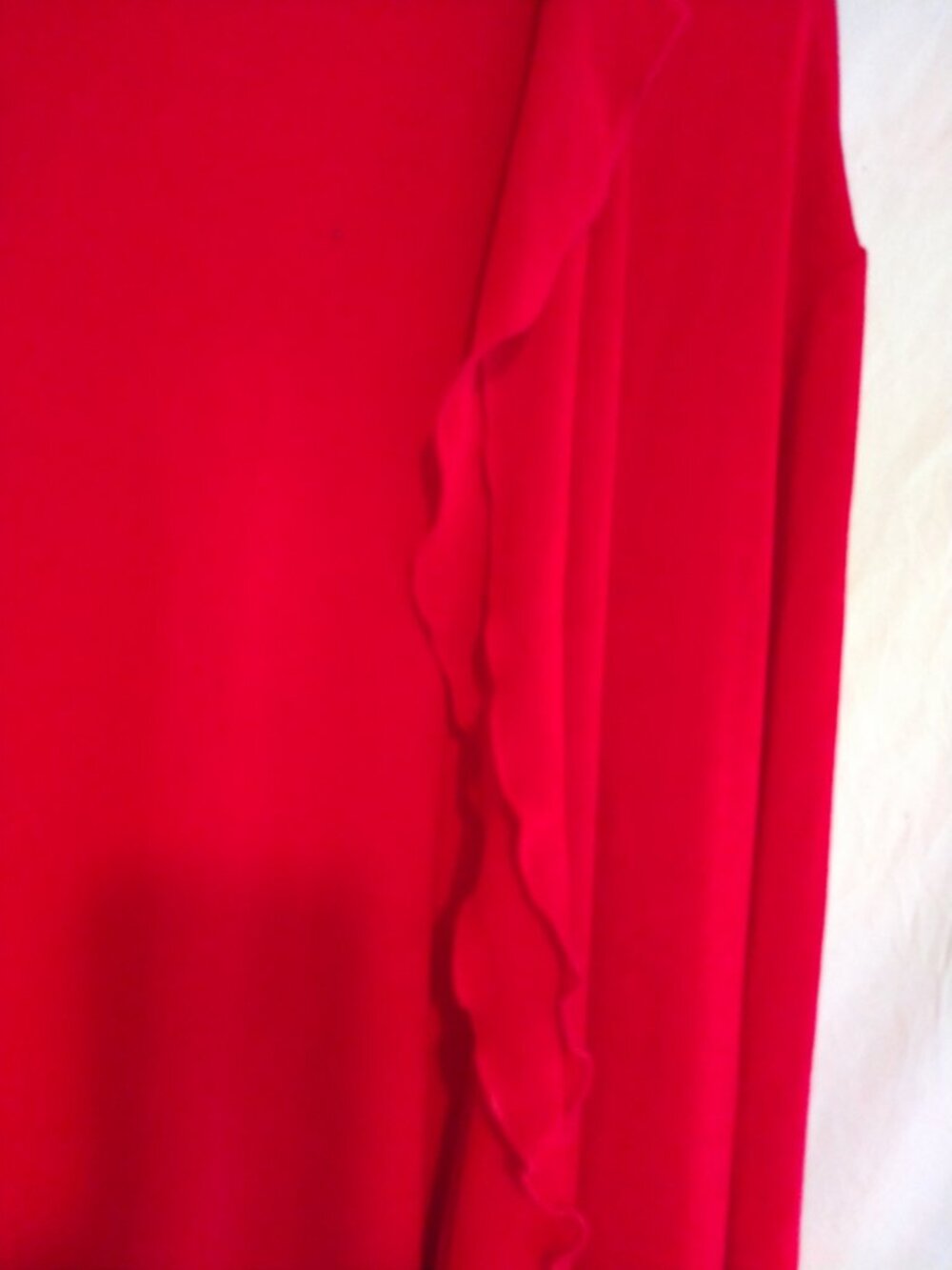 Vintage Channa Red Slinky Stretch Draped Open Front Cardigan XL Travel Y2K Work - Picture 3 of 8
